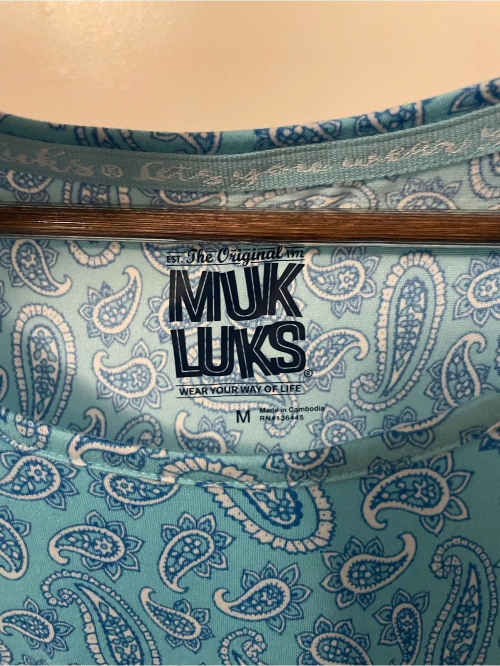 Muk Luks Dream Cloud 3 Piece Blue Paisley Lounge Pajama Set NWT
